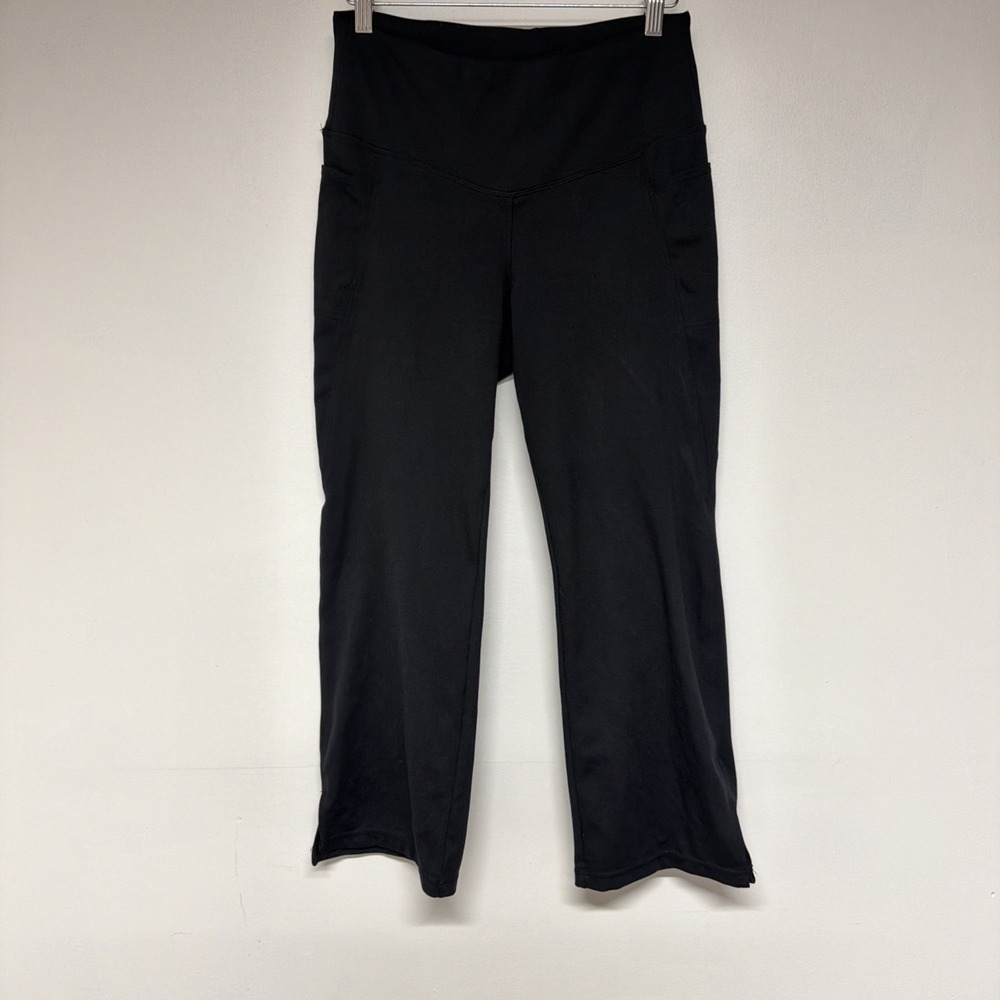 Jockey Wide Leg Leggings Pants Black Activewear Ankle Stretch Yoga Pockets M
